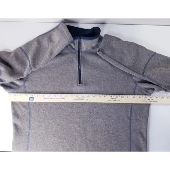 KUHL Men's Size XL Fleece Lined 1/4 Zip Pullover Sweater Heather Brown in VGUC - Picture 9 of 12